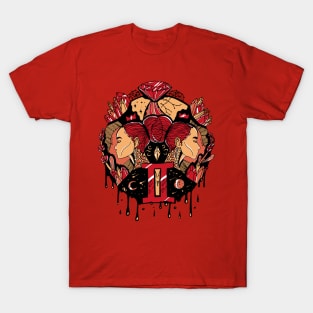 Red and Cream Mystic Gemini T-Shirt